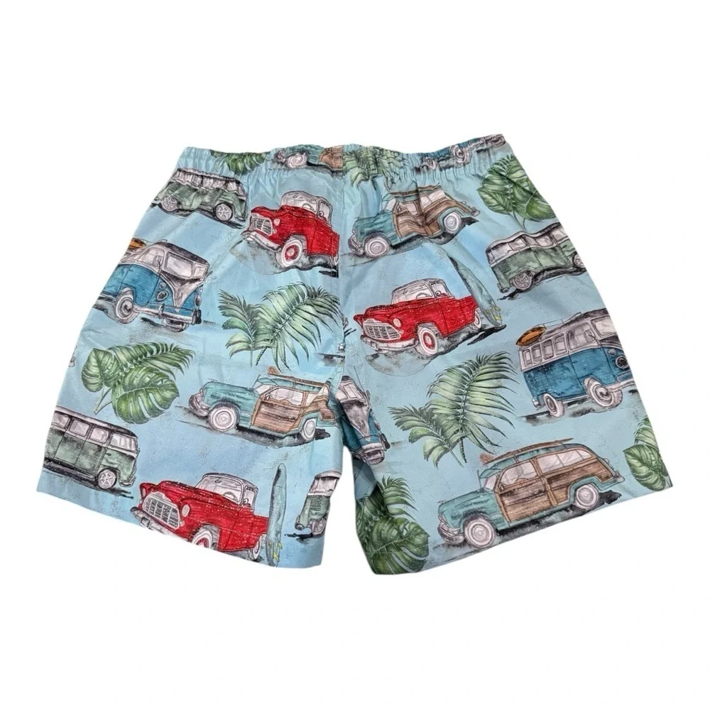 Psycho Tuna Men’s Swim Trunks Size M – Classic Car Print